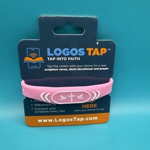 Logos Tap Interactive NFC Christian Bracelet - Pink Silicone Cross Band